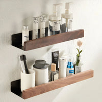Walnut Aluminum Bathroom Shelf