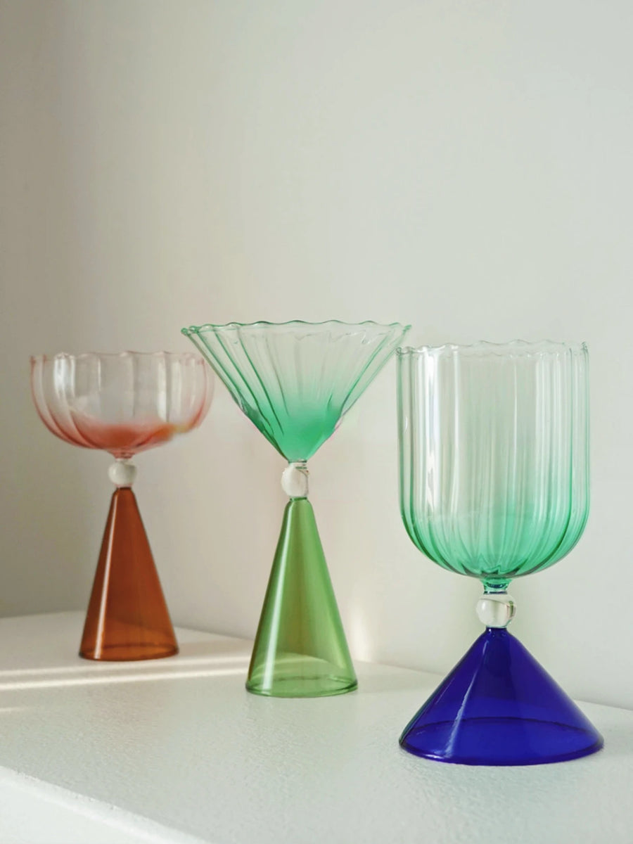 Colored Champagne Cocktail Coupe