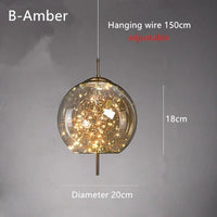 Amber Glass Bedside Pendant
