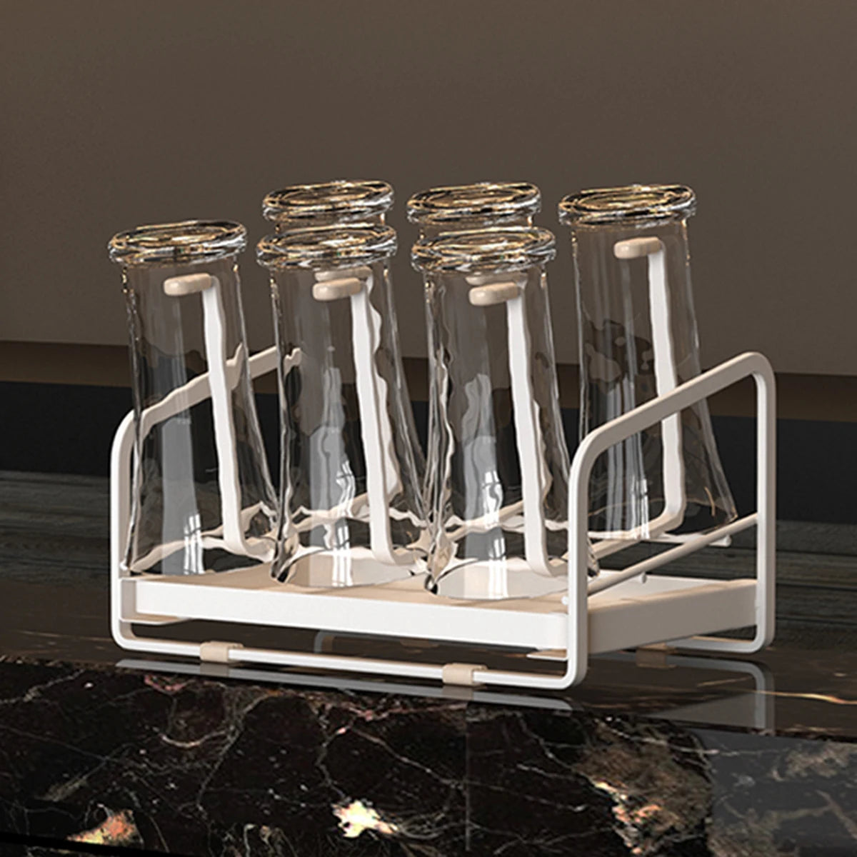 Countertop Iron Glass Rack