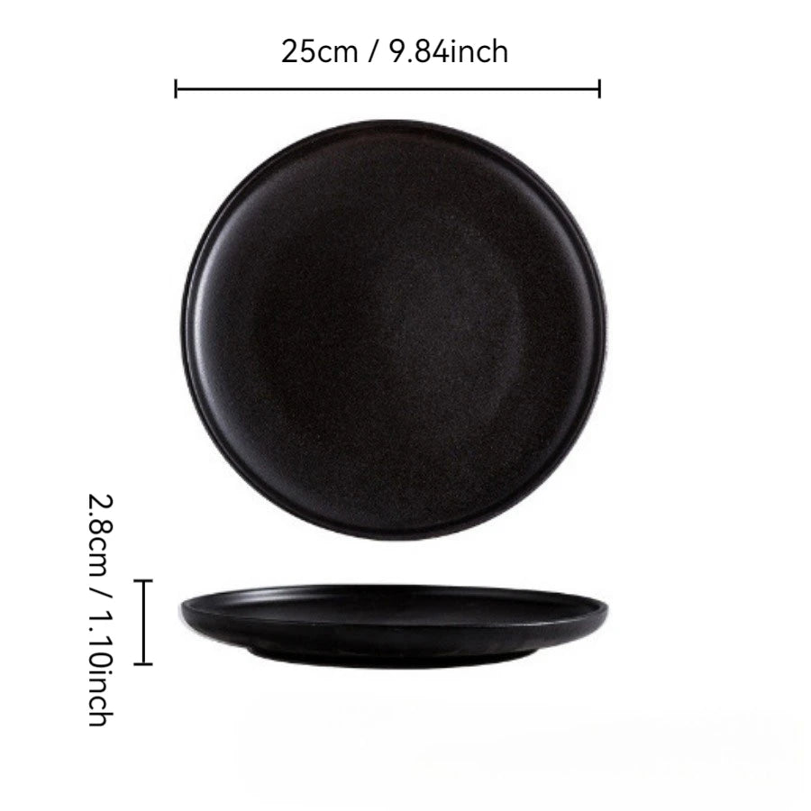 Japanese Black Ceramic Plates