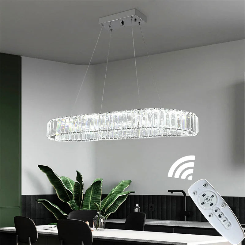 Dimmable Crystal Ring Chandelier