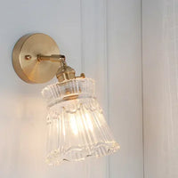 Japanese Brass Glass Sconce