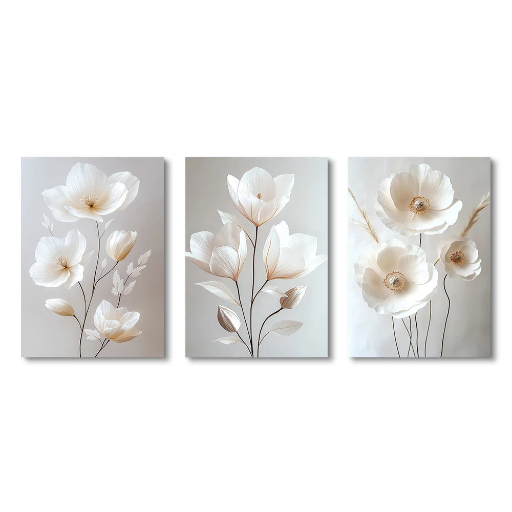 Beige Peony Canvas Prints