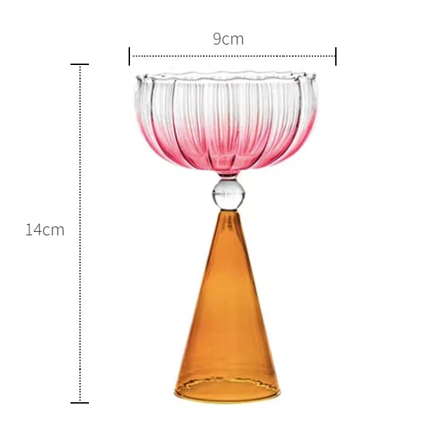 Colored Champagne Cocktail Coupe