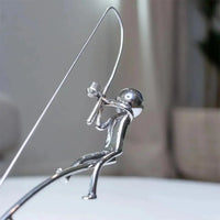 Fisherman Balancing Metal Sculpture