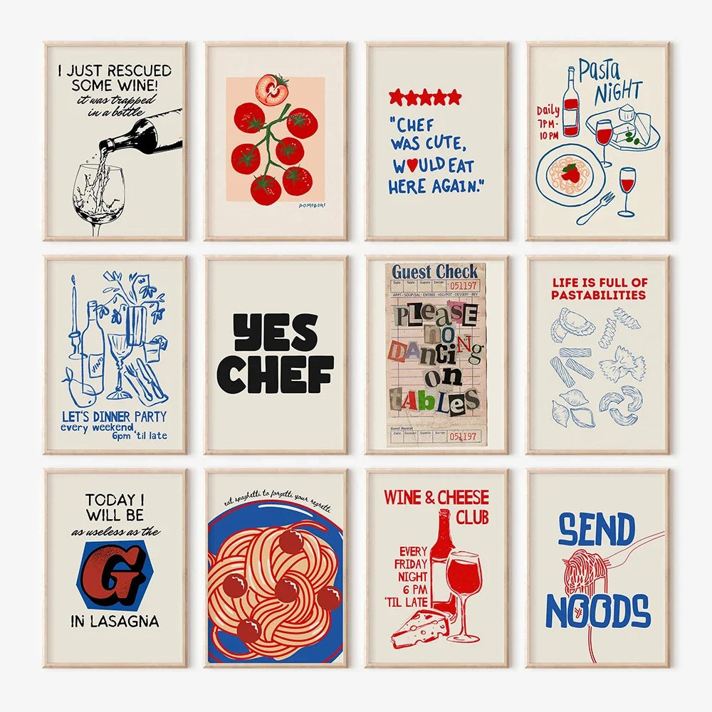 Wine Cheese Kitchen Prints