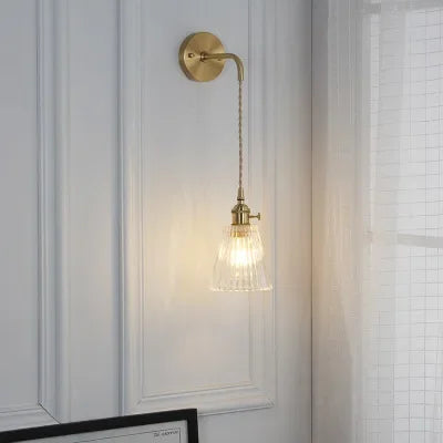 Japanese Brass Glass Sconce