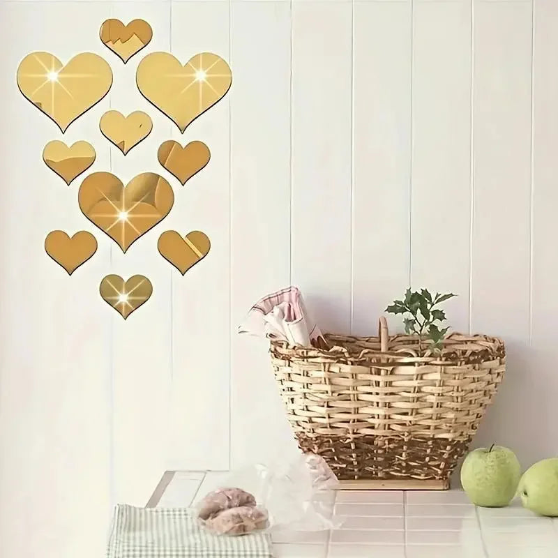 Love Heart Mirror Stickers