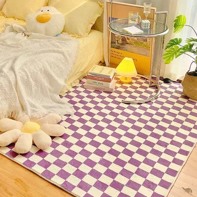Retro Checkerboard Plush Rug