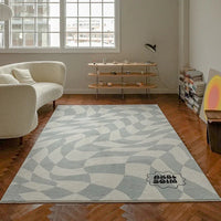 Retro Checkerboard Plush Rug