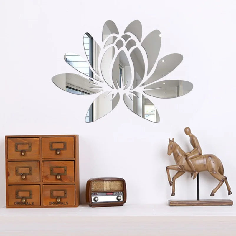 Lotus Acrylic Mirror Sticker