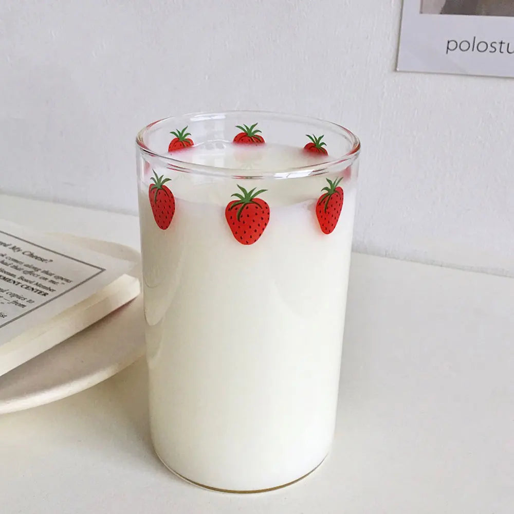 Strawberry Glass Straw Cup