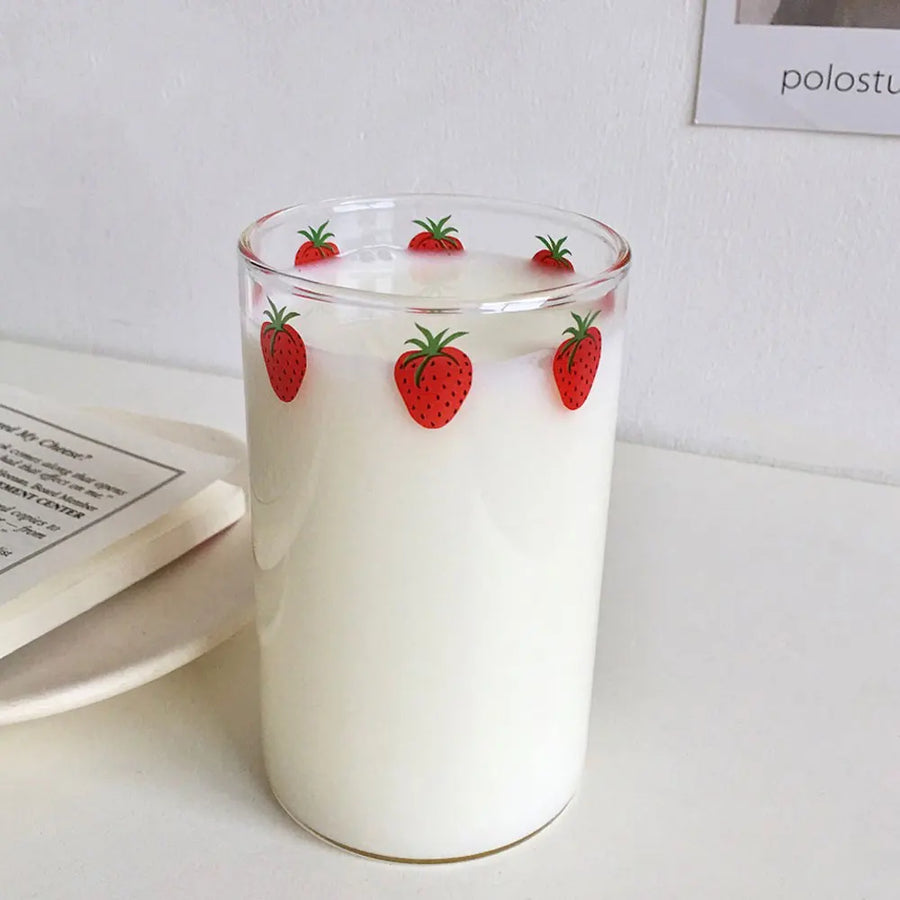 Strawberry Glass Straw Cup