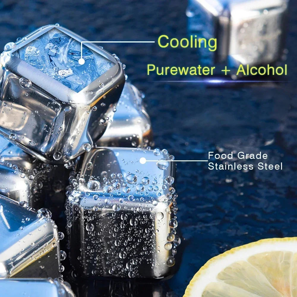 Reusable Stainless Whiskey Cubes