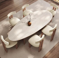 Oval Rock Plate Dining Set