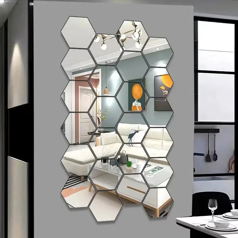 Hexagon Acrylic Mirror Stickers