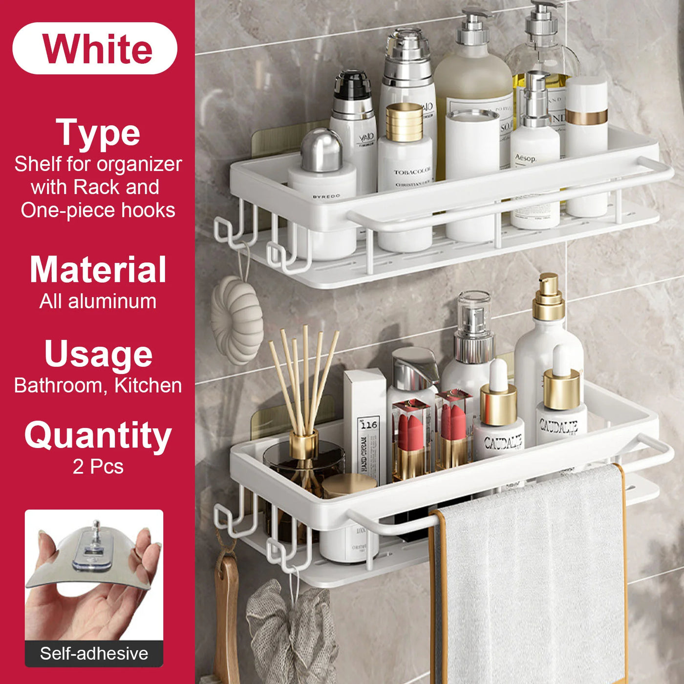 Rustproof Suction Shower Rack