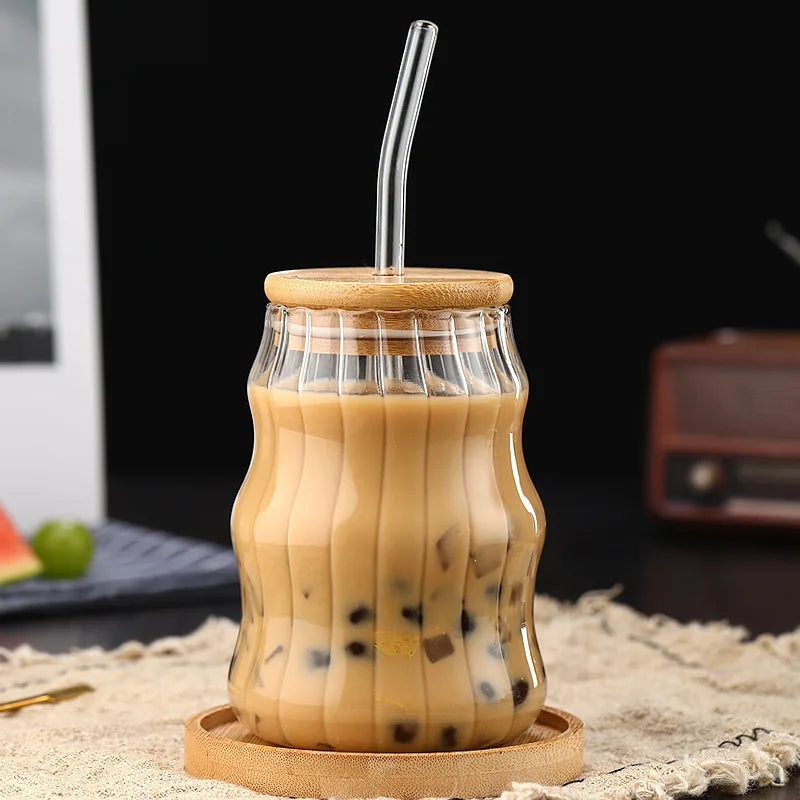 Bamboo Lid Glass Tumblers