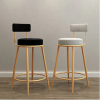 Velvet Backrest Bar Stool
