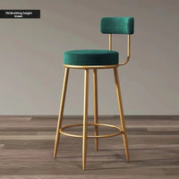 Velvet Backrest Bar Stool