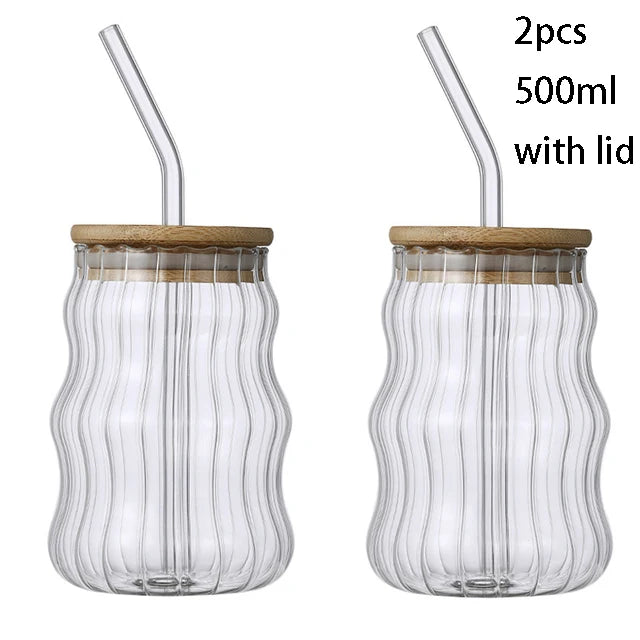 Bamboo Lid Glass Tumblers