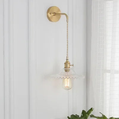 Japanese Brass Glass Sconce