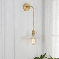 Japanese Brass Glass Sconce