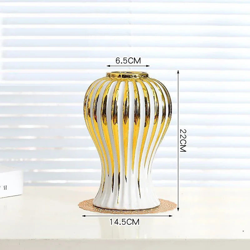 Gold Edged Ceramic Vase
