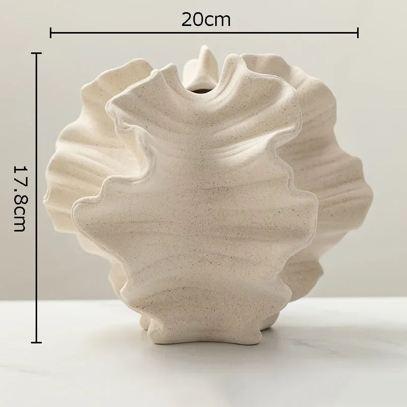 Sculptural Wrinkle Ceramic Vase