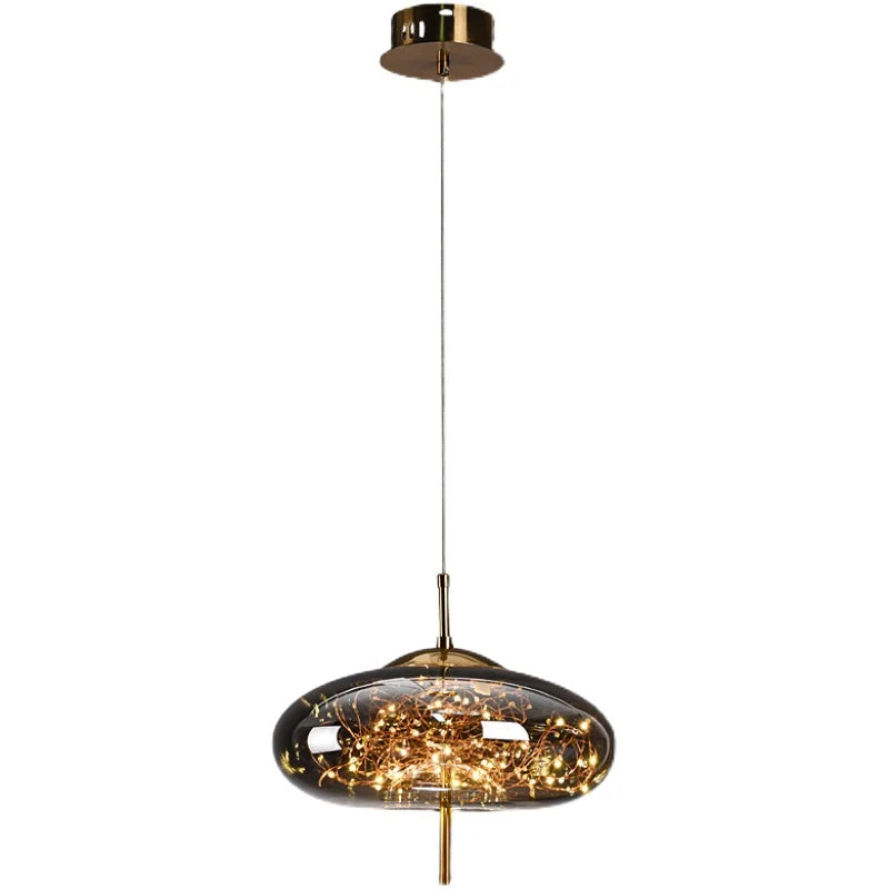 Amber Glass Bedside Pendant
