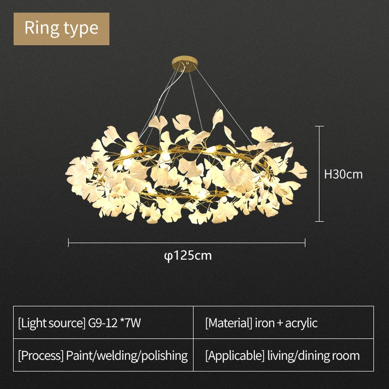 Ginkgo Ceramic LED Chandelier
