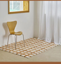 Minimalist Plaid Plush Rug