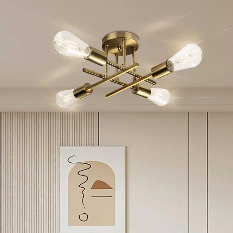 Retro Semi-Flush Ceiling Chandelier