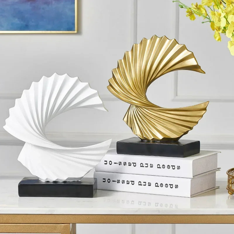 Golden Abstract Decor Sculpture