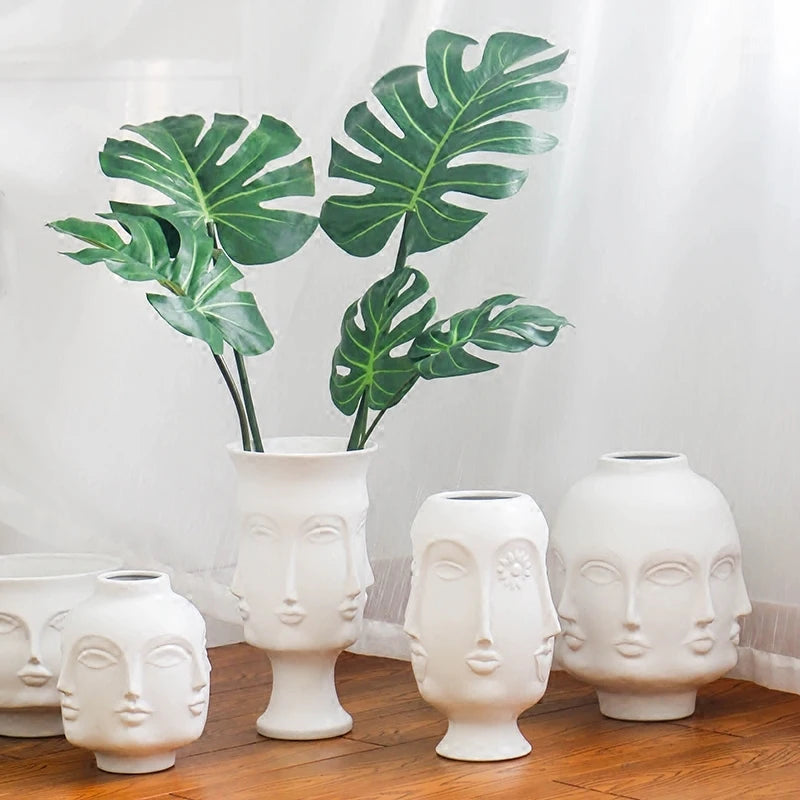 Sculptural Face Ceramic Vase