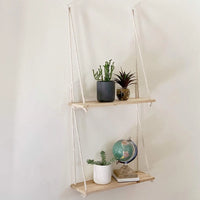Rope Hanging Wooden Shelf