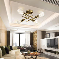 Retro Semi-Flush Ceiling Chandelier