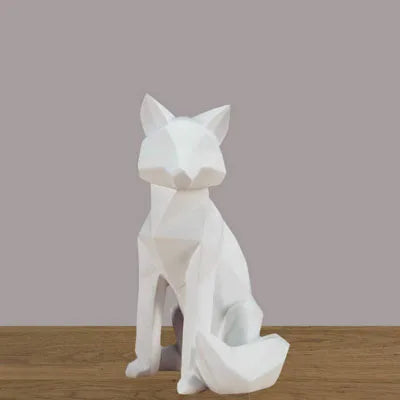Geometric Fox Resin Sculpture