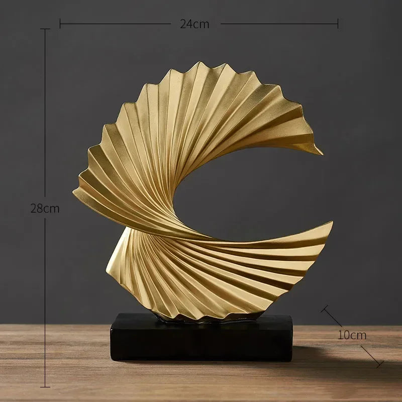 Golden Abstract Decor Sculpture