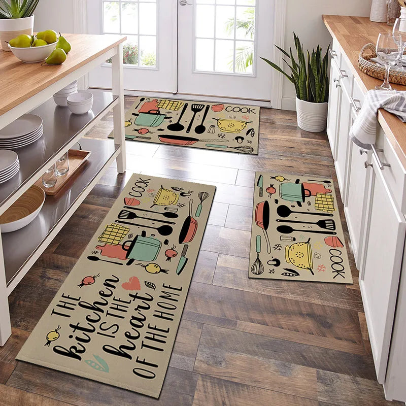 Cartoon Cutlery Kitchen Mat