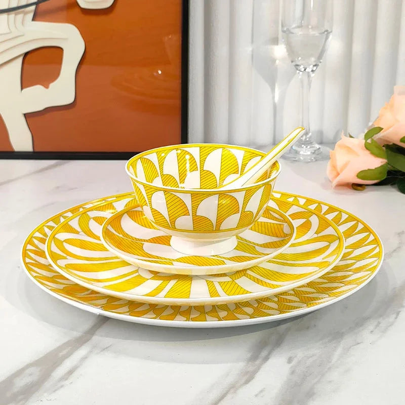 Geometric Bone China Tableware