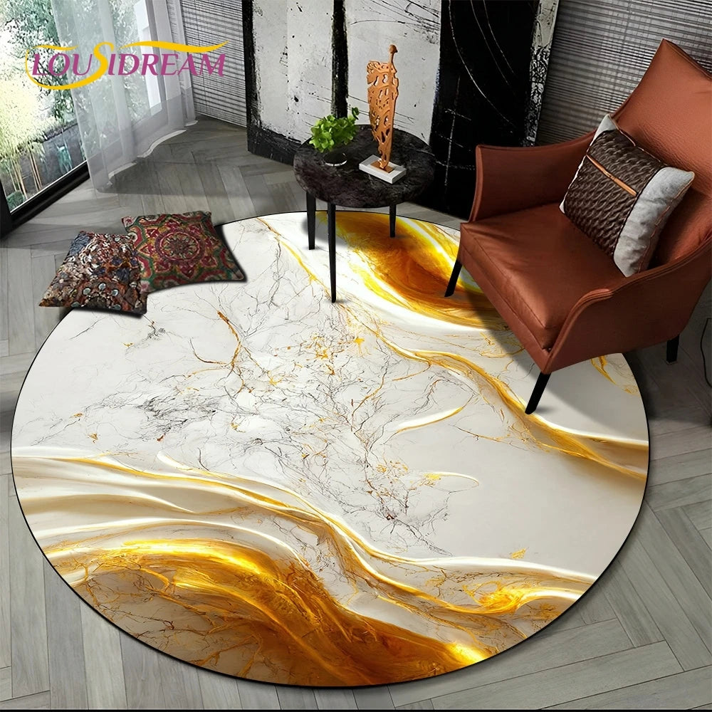 Marble Pattern Round Rug