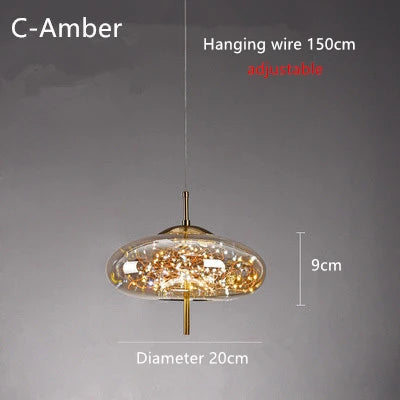 Amber Glass Bedside Pendant