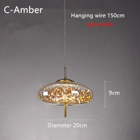 Amber Glass Bedside Pendant