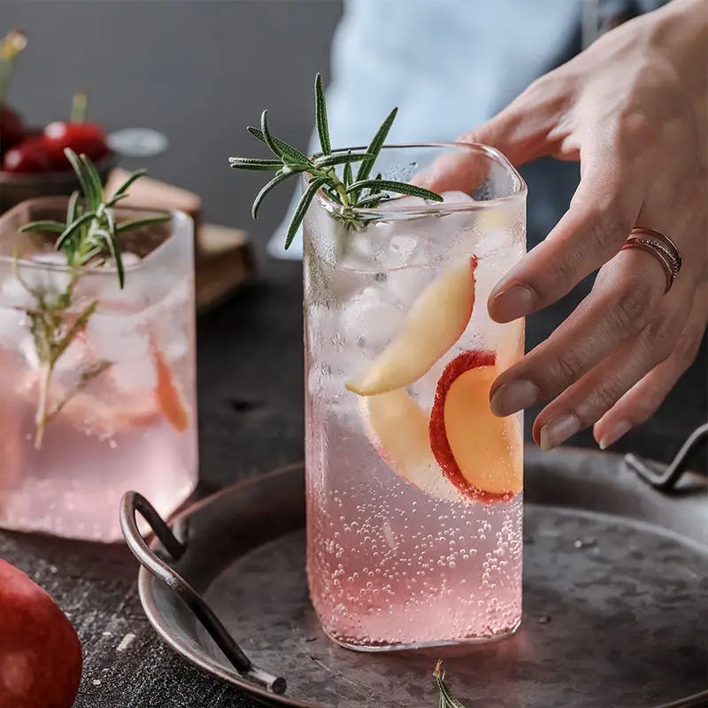 Square Cocktail Drinking Glass