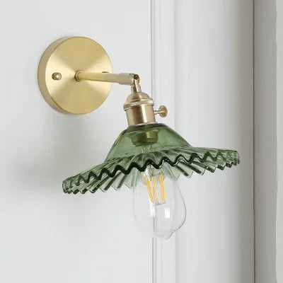 Japanese Brass Glass Sconce