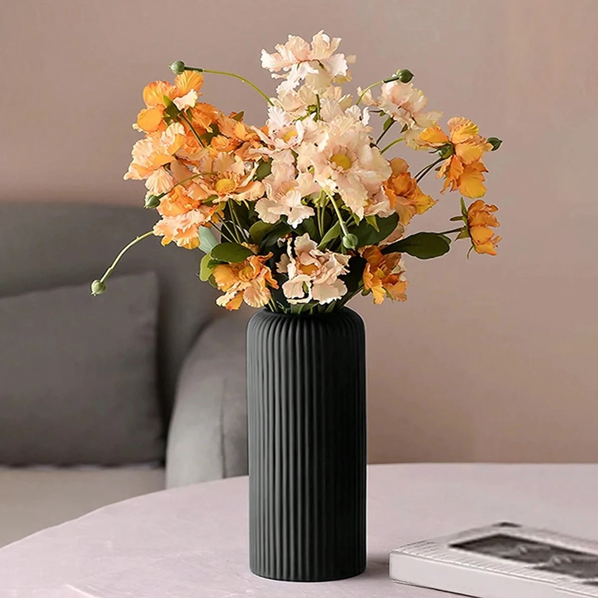 Striped Ceramic Style Vase