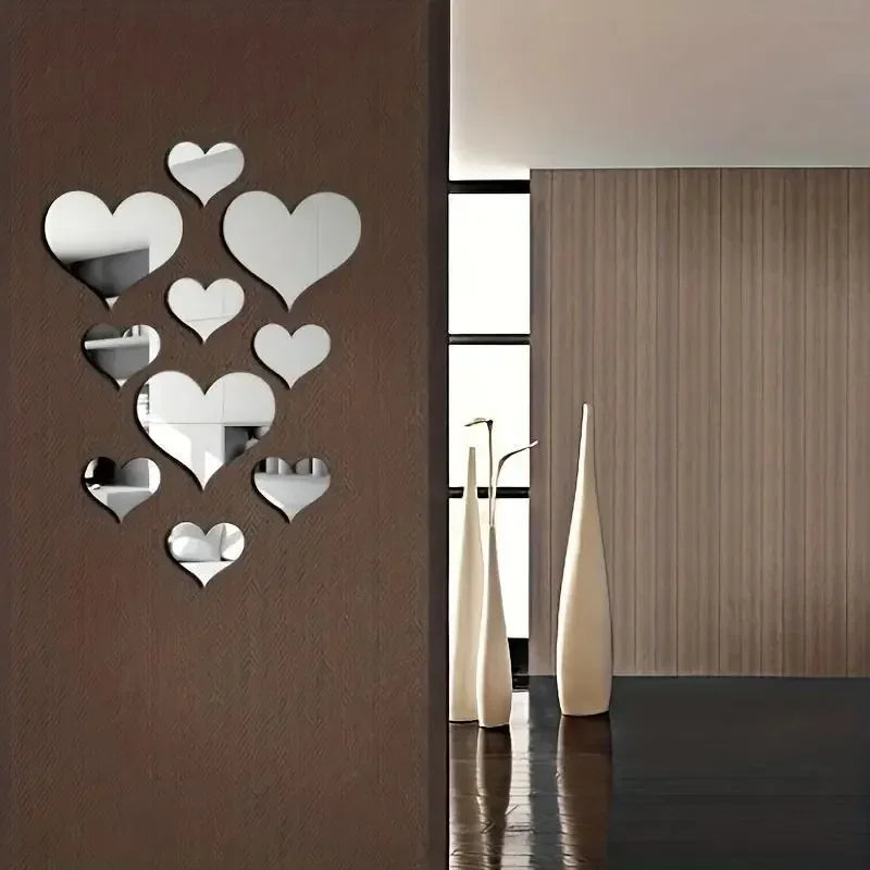 Love Heart Mirror Stickers
