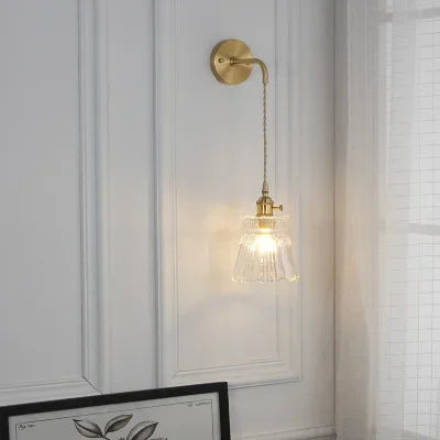 Japanese Brass Glass Sconce